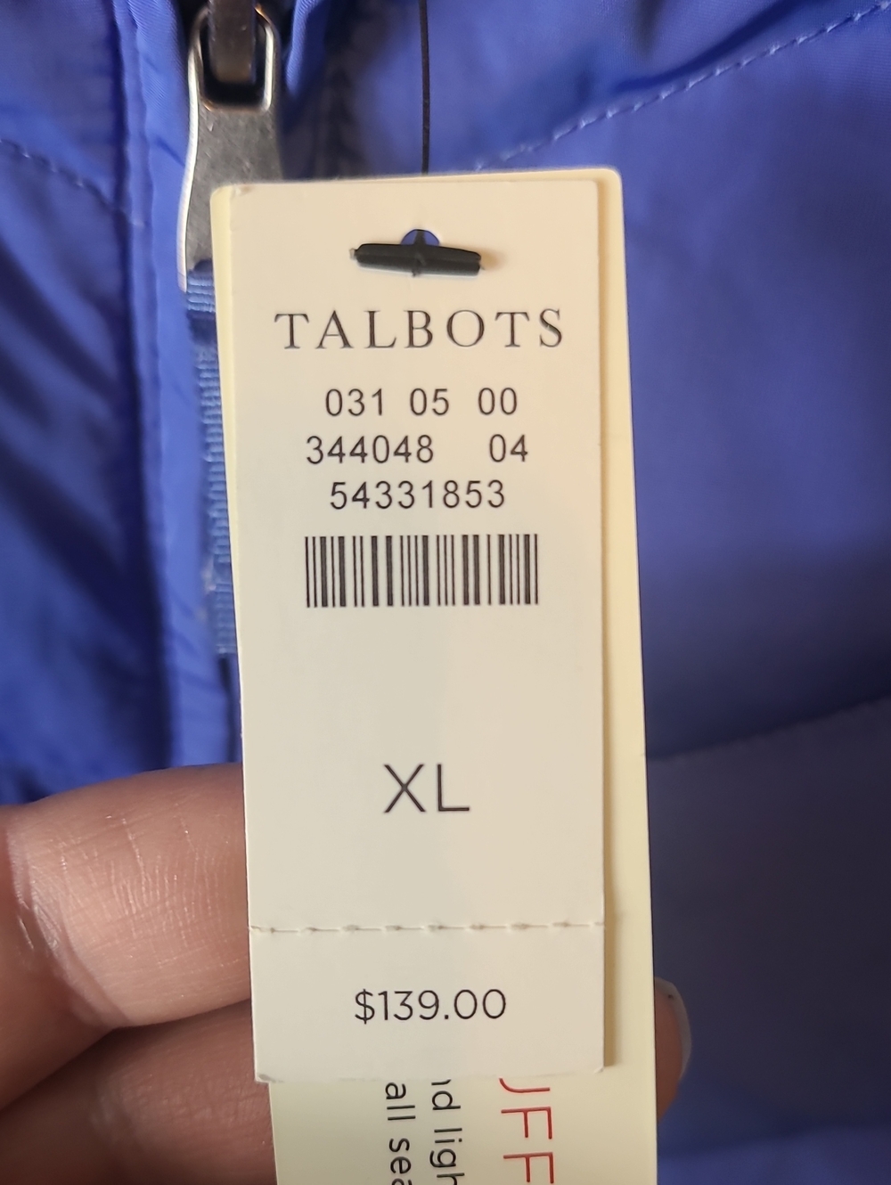 Talbots Lakeshore  down puffer vest Size XL.  New - Picture 4 of 6